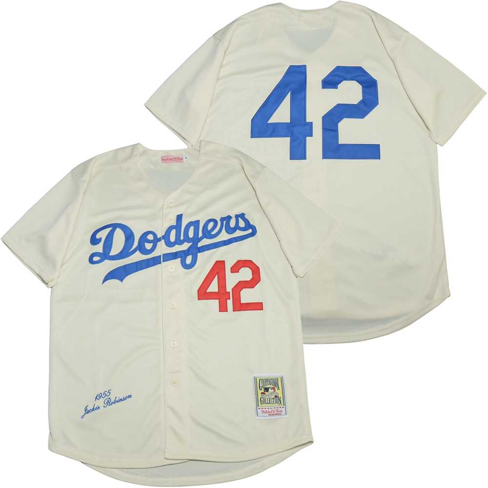 Dodgers 42 Jackie Robinson Cream 1955 Cooperstown Collection Jersey,We sell and wholesale Dodgers 42 Jackie Robinson Cream 1955 Cooperstown Collection Jersey on line form chian!